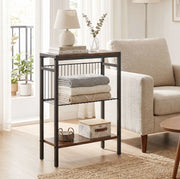 Tavolino con 3 ripiani 43 x 18 x 62;5 cm marrone rustico