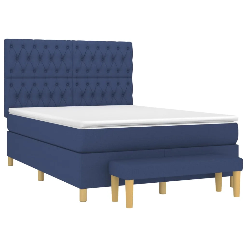 Giroletto a Molle con Materasso Blu 140x200 cm in Tessuto 3137403
