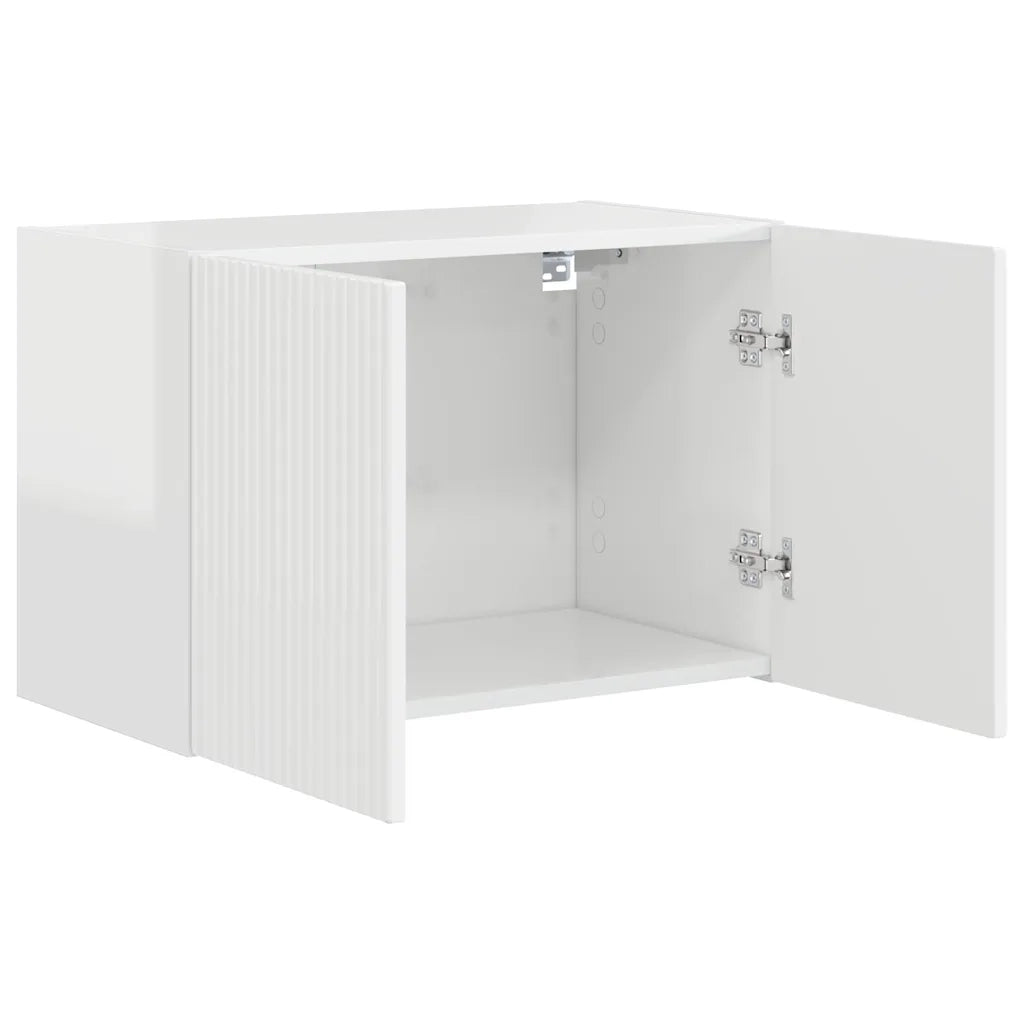 Mobile TV da parete-Mobile TV a Muro-Credenza TV Bianco Lucido 59,5 x 31 x 40 cm