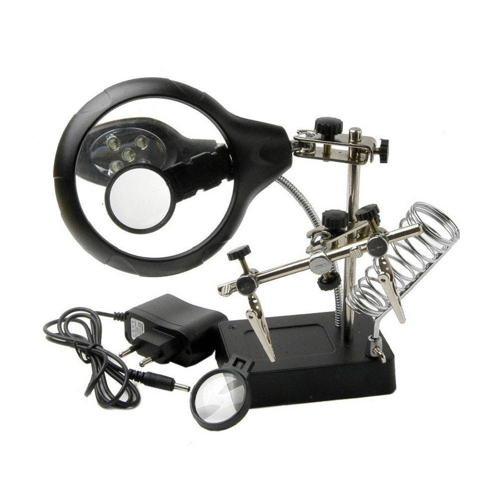 Trade Shop - Lente Ingrandimento Saldatura Riparazione 5 Led Ausiliaria Molletta Mg16129-c -