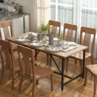 Tavolo da pranzo rettangolare in legno massello, 180x80x75.5cm, Legno