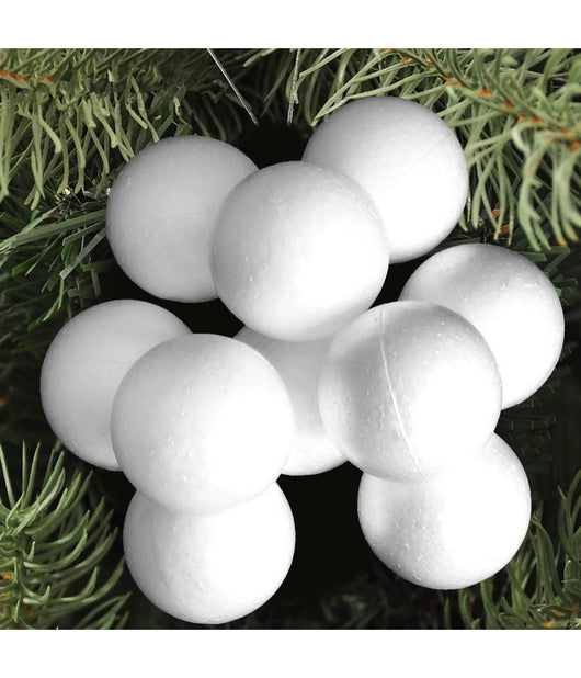 24 Palline Di Polistirolo Confezione Palla Natalizia 6cm Decorazioni Natalizie         