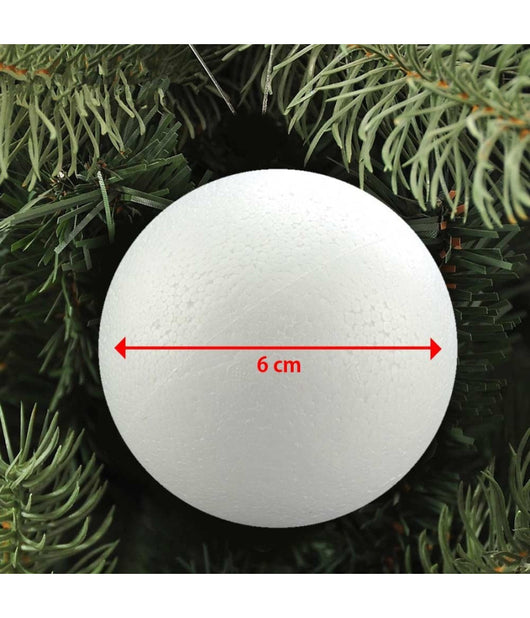 24 Palline Di Polistirolo Confezione Palla Natalizia 6cm Decorazioni Natalizie         