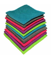 24 Panni Microfibra 30x30cm Panno Pulizia Multiuso Lavaggio Auto Asciugamano         