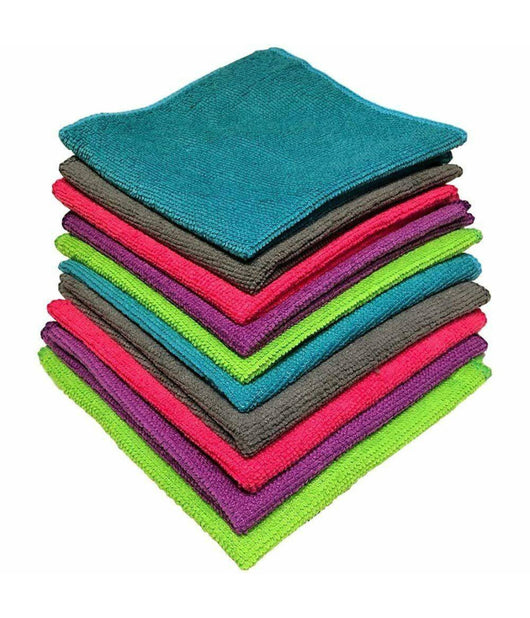 24 Panni Microfibra 30x30cm Panno Pulizia Multiuso Lavaggio Auto Asciugamano         