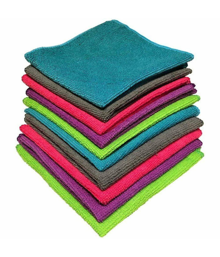 24 Panni Microfibra 30x30cm Panno Pulizia Multiuso Lavaggio Auto Asciugamano         