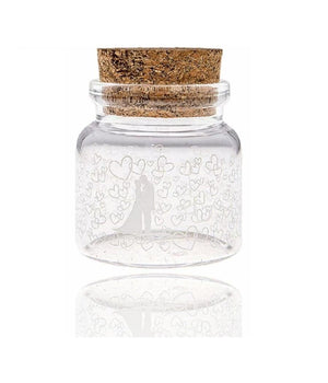 24 Pezzi Bomboniera Bomboniere Ampolla 4.7x5cm Vetro Cuori Porta Confetti Riso         