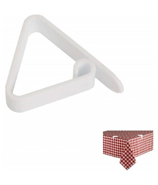 24 Pz Fermatovaglia Ferma Tavola Plastica Bianco Clip Gancio Tavole Molla Casa         