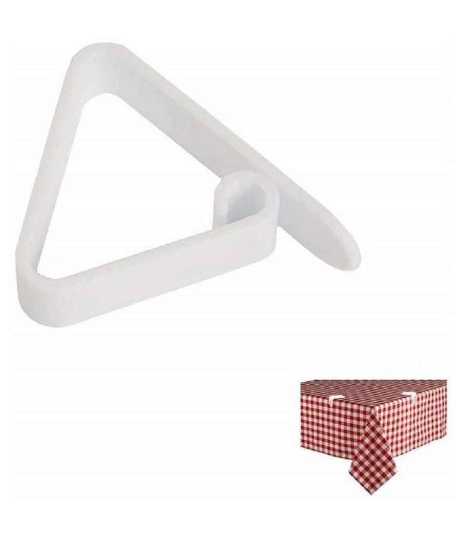 24 Pz Fermatovaglia Ferma Tavola Plastica Bianco Clip Gancio Tavole Molla Casa         