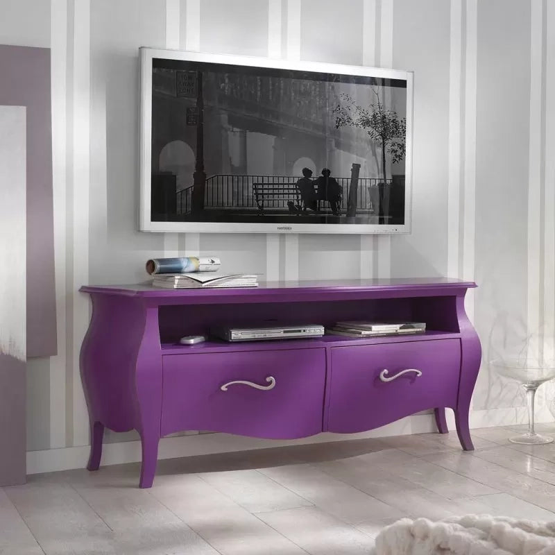 Mobile porta tv in legno laccato fucsia x soggiorno salotto 141x45x62 (3267) - Mobili 2G