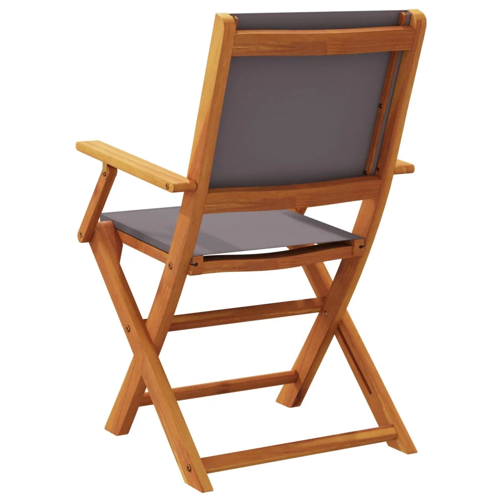 Sedie Giardino Pieghevoli 4pz Antracite Tessuto Legno Massello 3214577