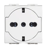Presa schuko Bticino LivingLight FLAT con protezione bianca 10/16A N4140/16F