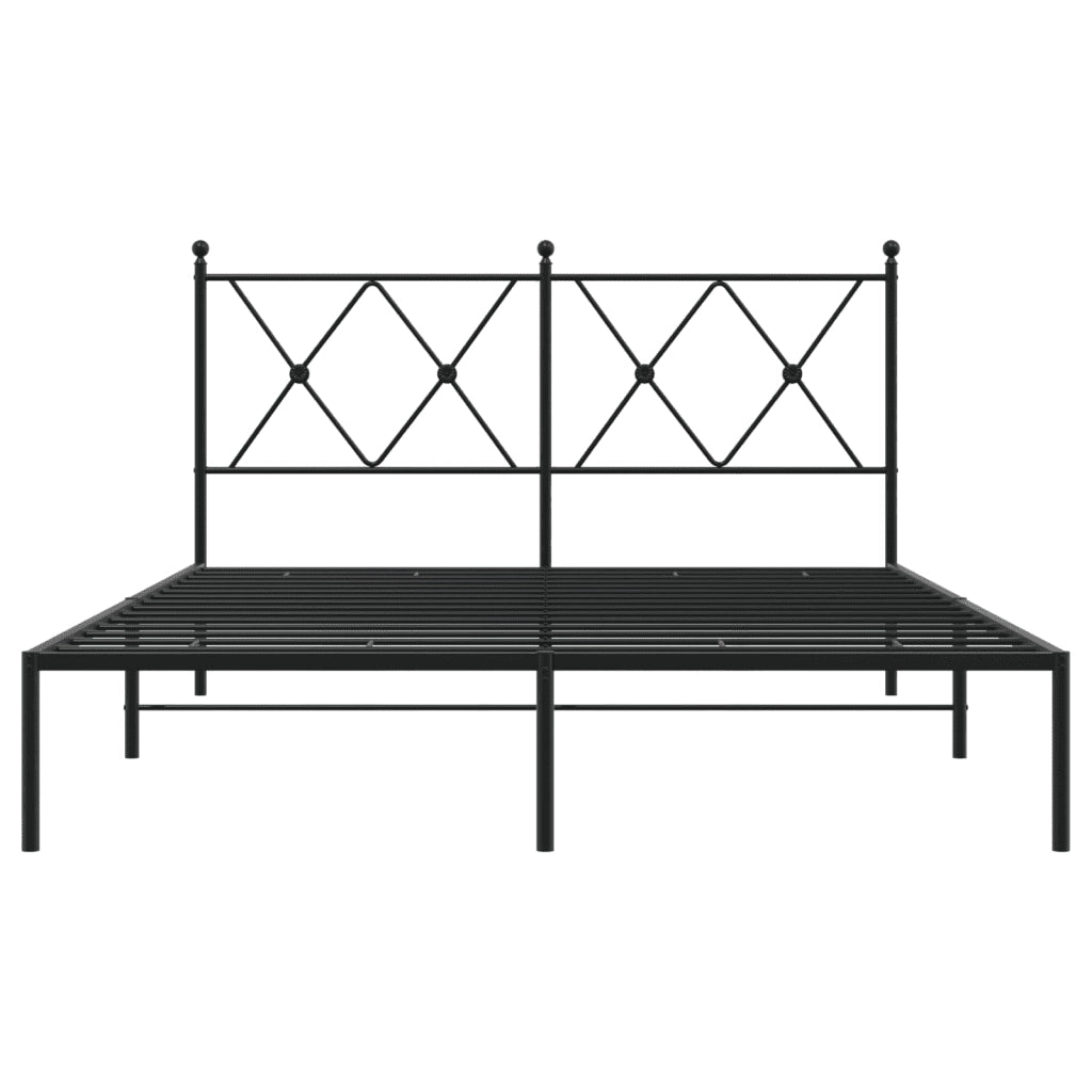 Giroletto con Testiera in Metallo Nero 140x190 cm