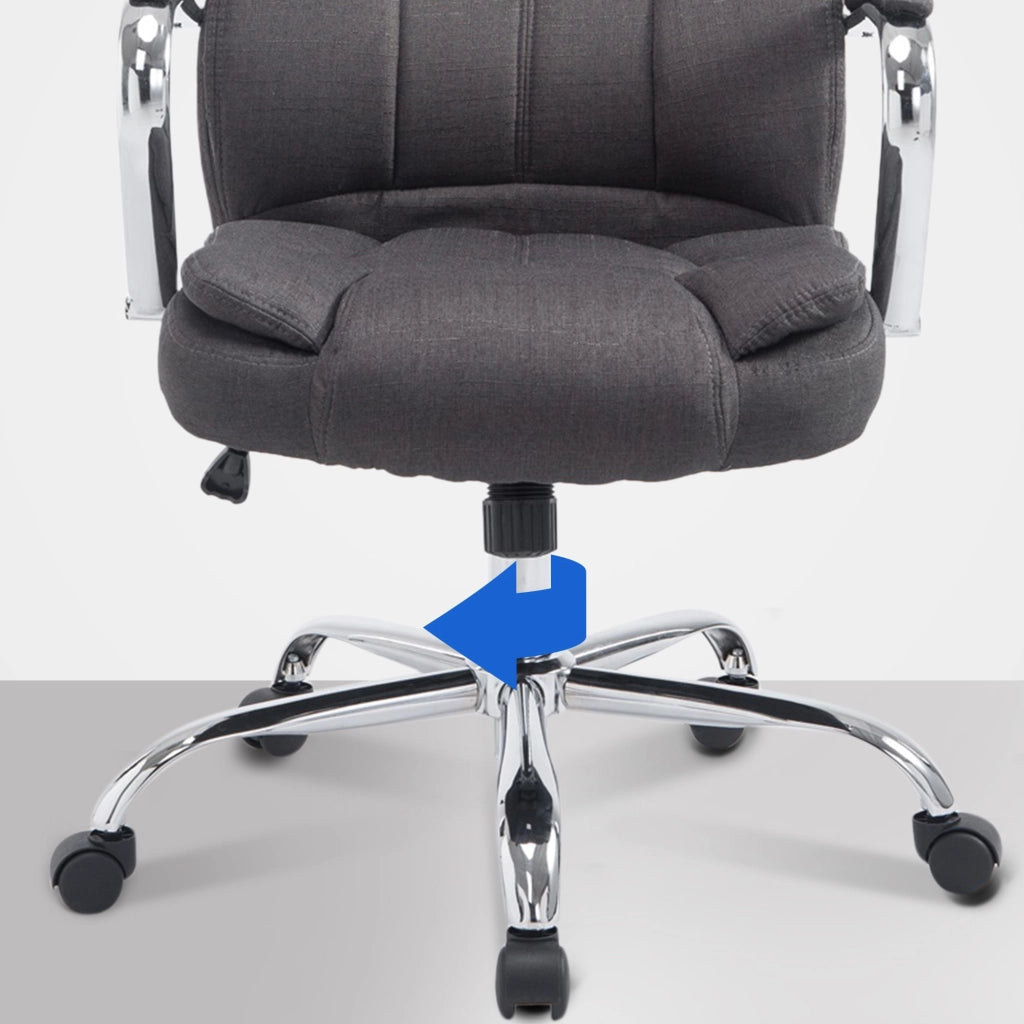 Poltrona ufficio XXL Xanthos in tessuto grigio scuro