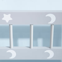 Cassapanca Portagiochi 60x30x50 cm con Leva a Gas in MDF e Legno di Pino Bianco e Grigio