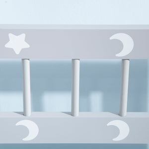 Cassapanca Portagiochi 60x30x50 cm con Leva a Gas in MDF e Legno di Pino Bianco e Grigio