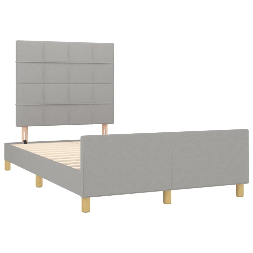 Giroletto senza Materasso Grigio Chiaro 120x190 cm in Tessuto