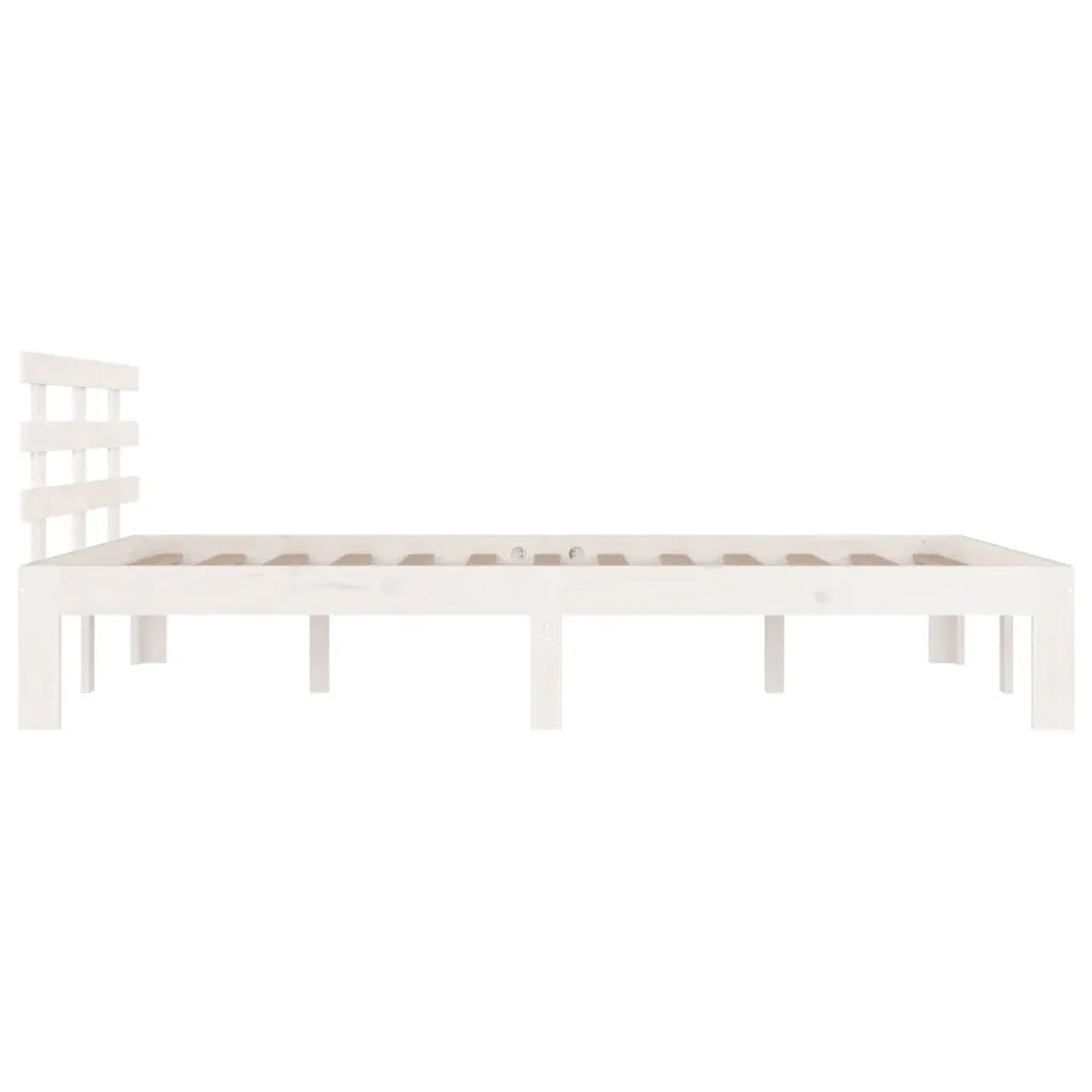 Giroletto-Struttura Letto Bianco in Legno Massello 140x190 cm 658123