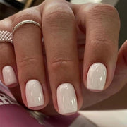 24 Pacchi di Finte Unghie in Gel Bagnato con Adesivo per Donne - Finte Unghie Corte Artificiale