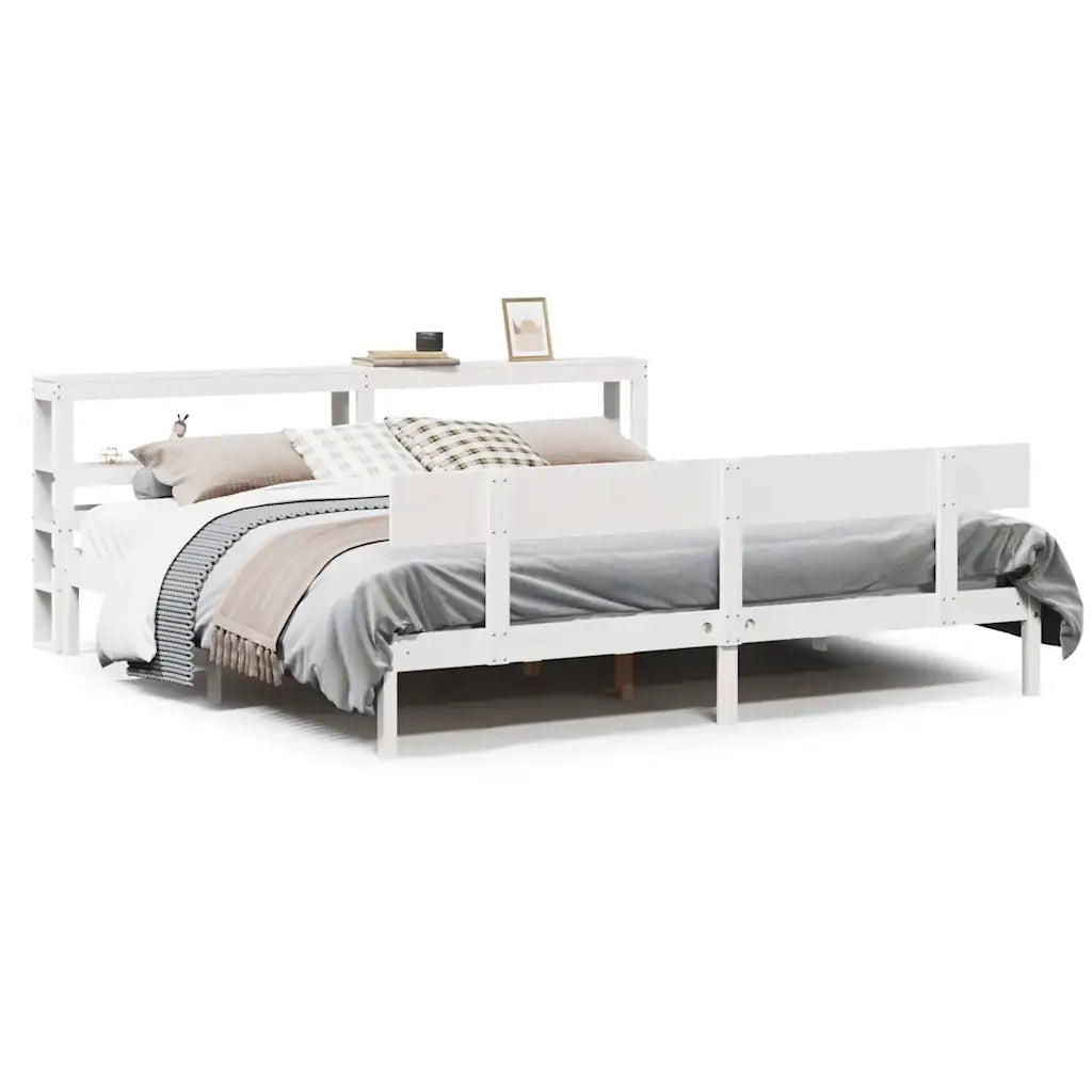 vidaXL Letto senza Materasso Bianco 180x200 cm Legno Massello di Pino