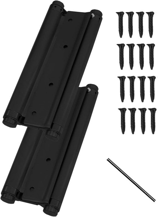 Hinge per porta doppia azione in acciaio inossidabile - Idonea per spessori di porta 32-44mm - Anticorrosione - Set da 1 - Nero - Porte