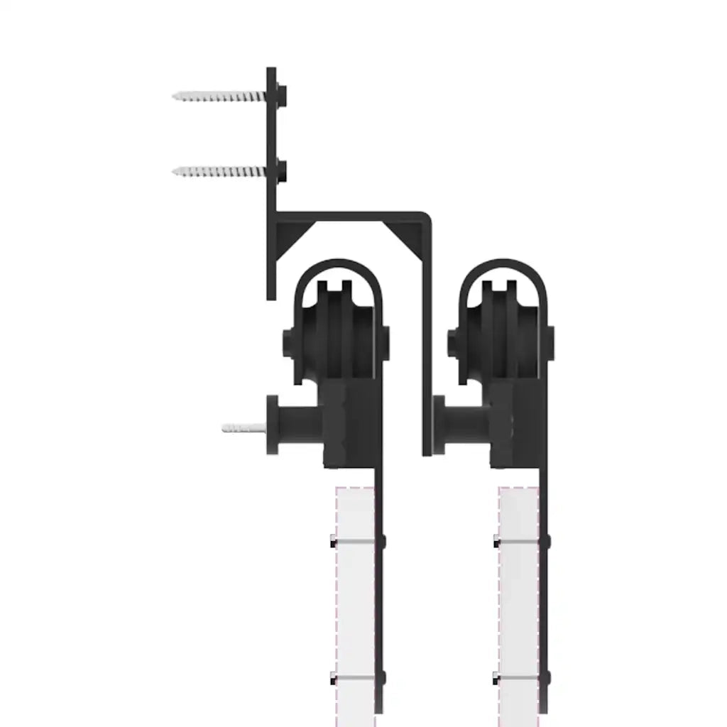 Kit di Binari per Porte Scorrevoli 366 cm Acciaio Nero 3295753