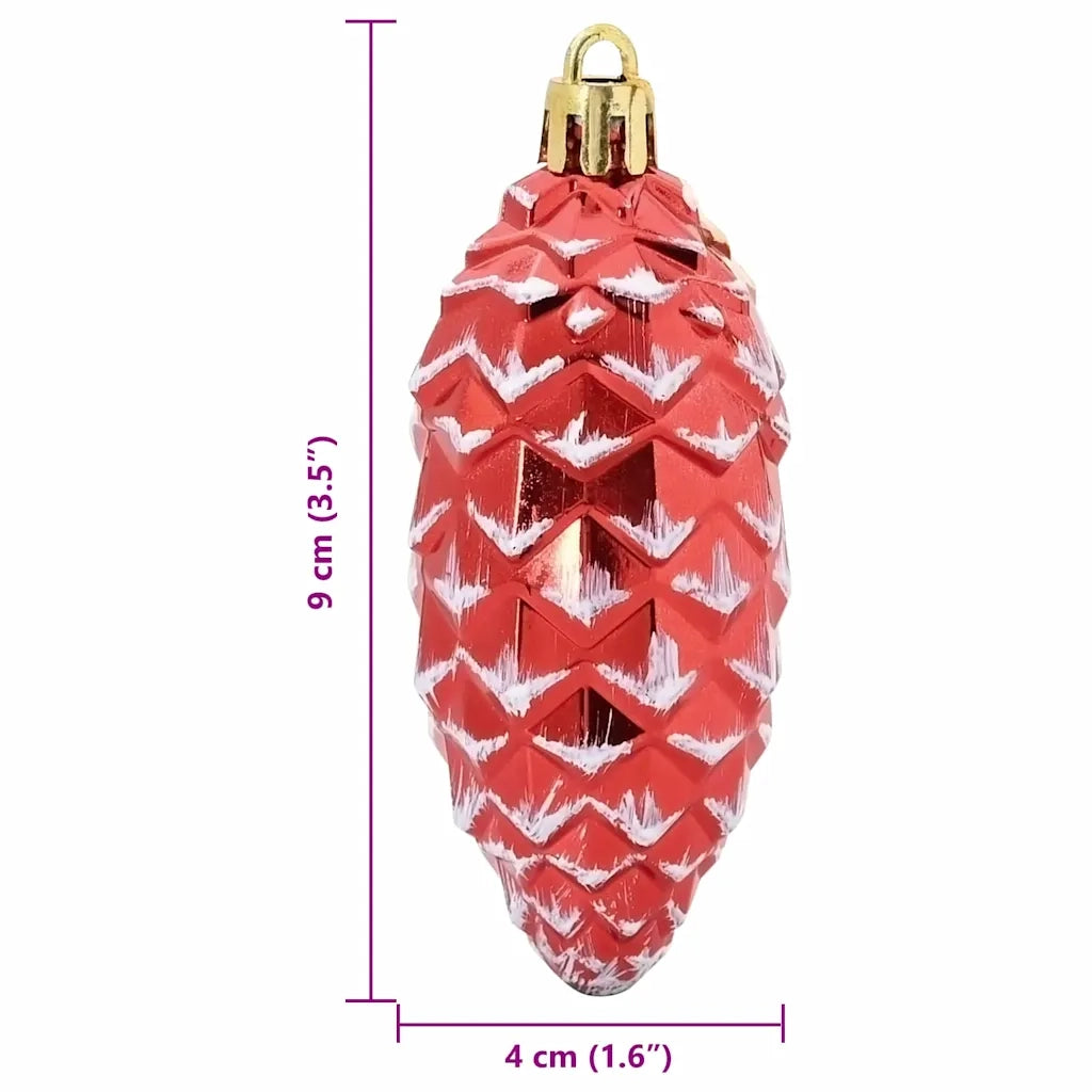 Palla di pino di Natale 40 pcs Rosso Plastica