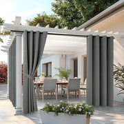 Gordini esterni 2 pezzi resistenti alle intemperie con anelli di fissaggio opachi, zonatura acqua resistente per giardino terrazza padiglione veranda balcone 132 x 245 cm (l x a)