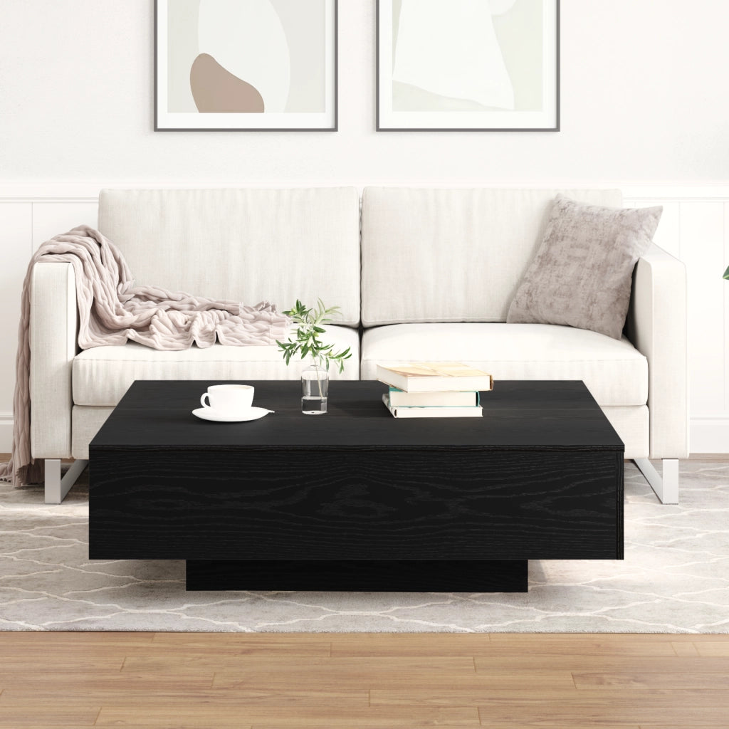 Tavolino da caffÃ¨  Nero Rovere 100x100x31 cm in legno ingegnerizzato