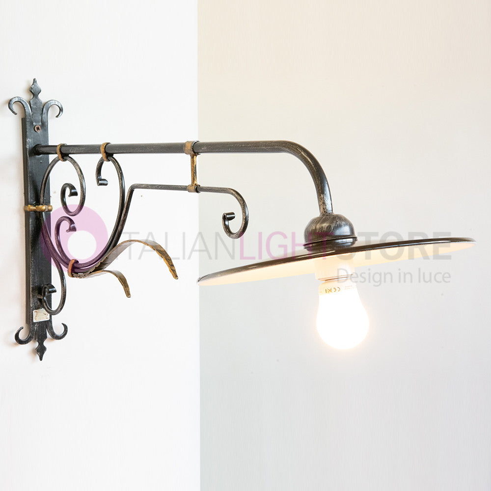 PIATTO Applique Rustico per Esterno Braccio Lavorato sporgente 90 cm