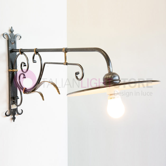 PIATTO Applique Rustico per Esterno Braccio Lavorato sporgente 90 cm