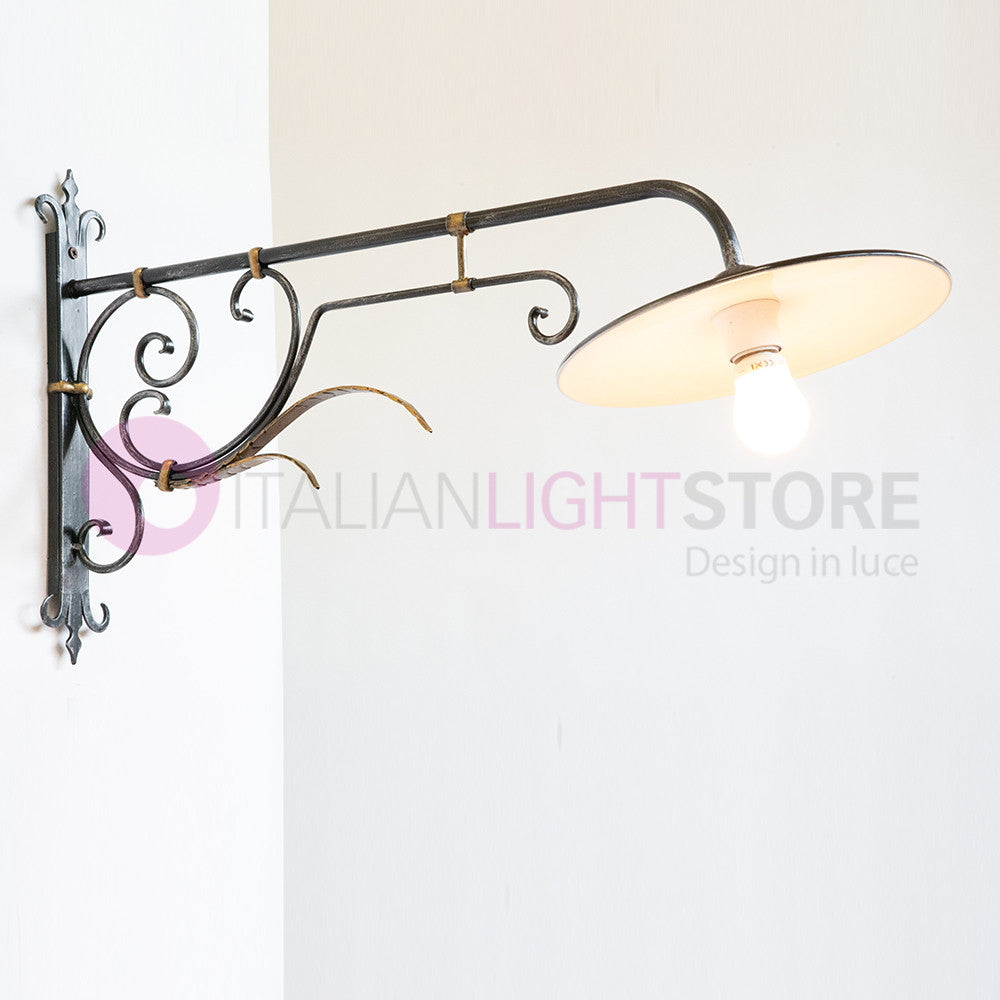 PIATTO Applique Rustico per Esterno Braccio Lavorato sporgente 90 cm