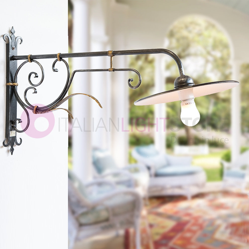 PIATTO Applique Rustico per Esterno Braccio Lavorato sporgente 90 cm