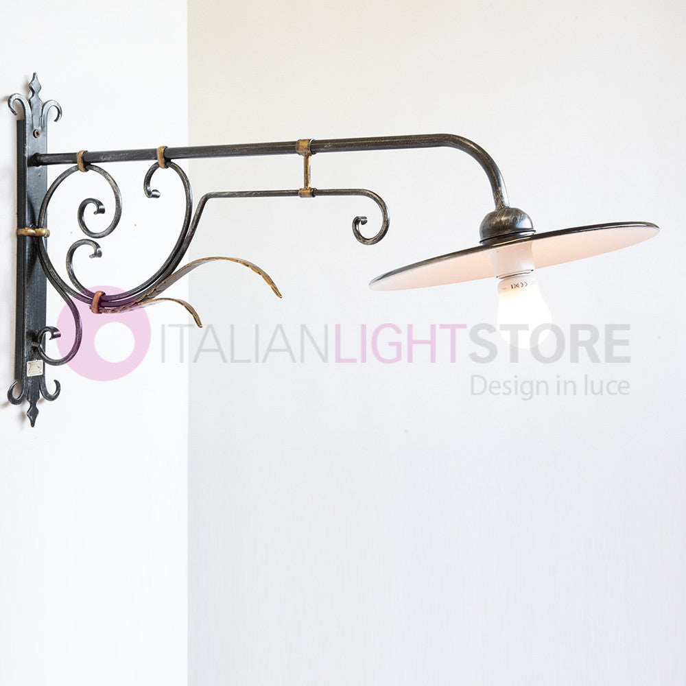 PIATTO Applique Rustico per Esterno Braccio Lavorato sporgente 90 cm