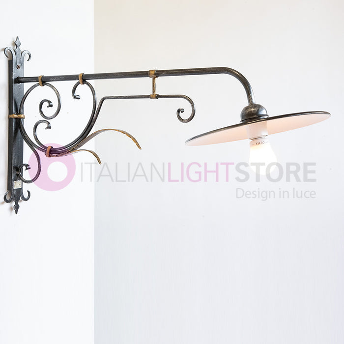 PIATTO Applique Rustico per Esterno Braccio Lavorato sporgente 90 cm