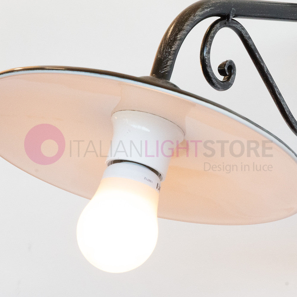 PIATTO Applique Rustico per Esterno Braccio in Ferro Battuto