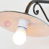 PIATTO Applique Rustico per Esterno Braccio in Ferro Battuto