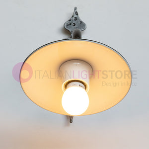 PIATTO Applique Rustico per Esterno Braccio Piccolo in Ferro Battuto