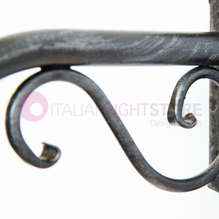 PIATTO Applique Rustico per Esterno Braccio Piccolo in Ferro Battuto