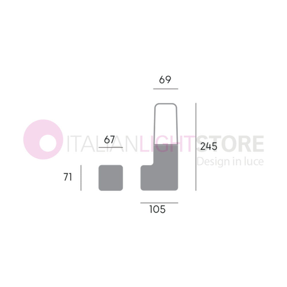 STEM Lampada da Parete Grafite per Esterno Design Moderno