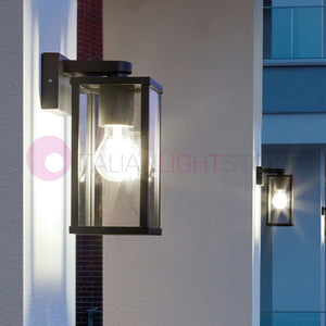 AUREA NERO Lampada da Parete per Esterni Design Moderno