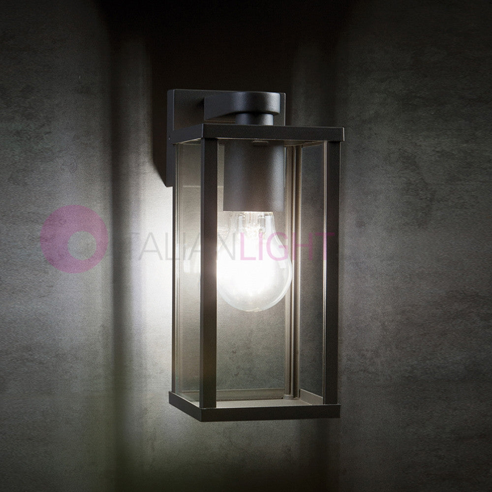 AUREA NERO Lampada da Parete per Esterni Design Moderno