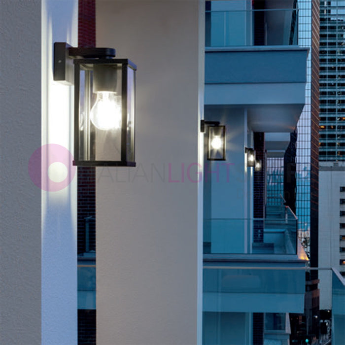 AUREA NERO Lampada da Parete per Esterni Design Moderno