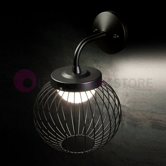CAGE NERO Lampada LED da Parete per Esterno Design Moderno