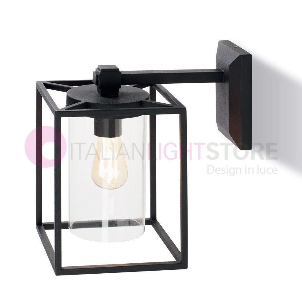 DOMUS NERO Lampada da Parete per Esterni Design Vintage