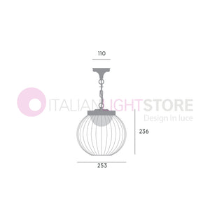 CAGE NERO Sospensione LED per Esterno Design Moderno