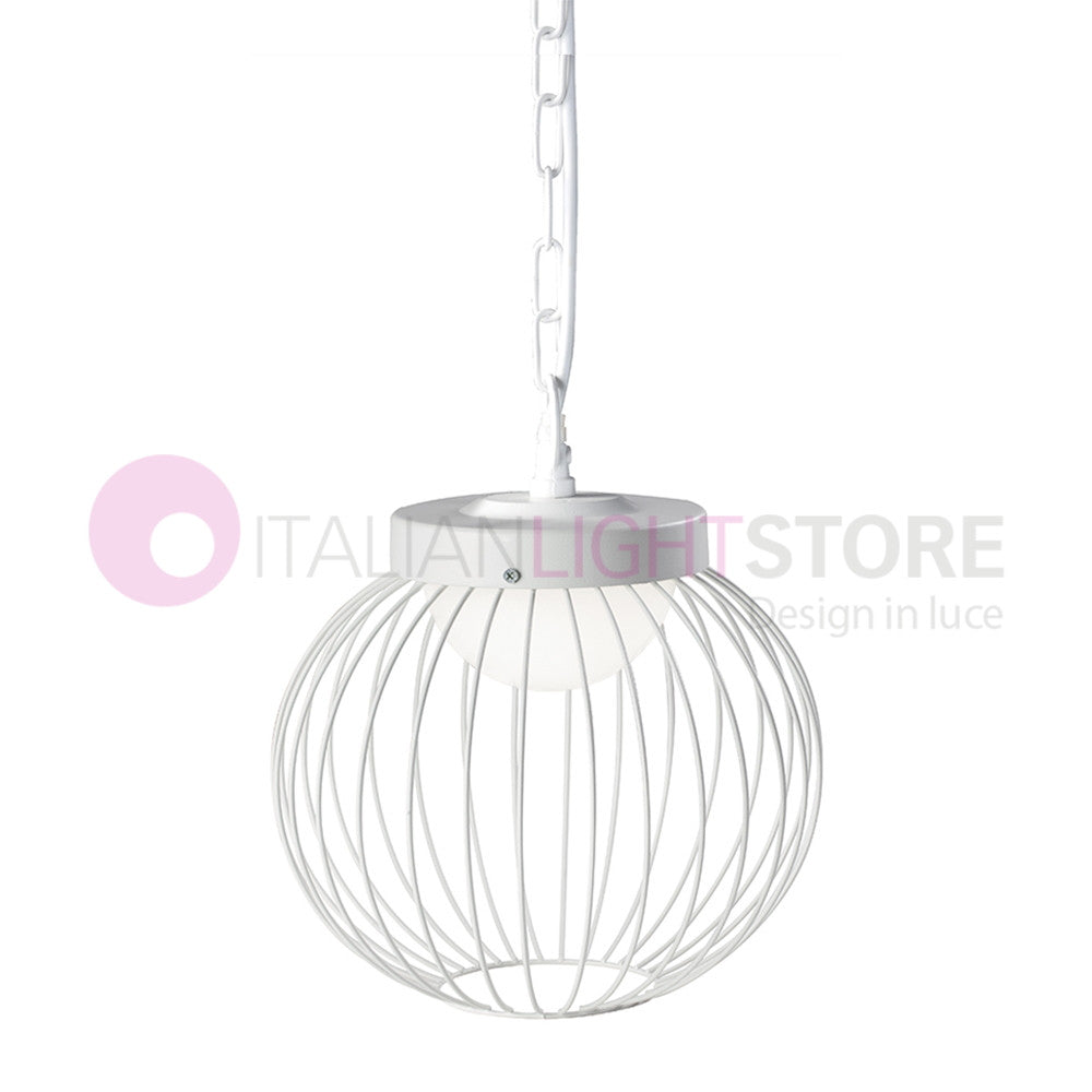 CAGE BIANCO Sospensione LED per Esterno Design Moderno