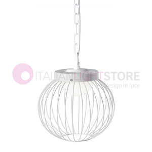 CAGE BIANCO Sospensione LED per Esterno Design Moderno