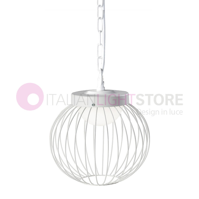 CAGE BIANCO Sospensione LED per Esterno Design Moderno