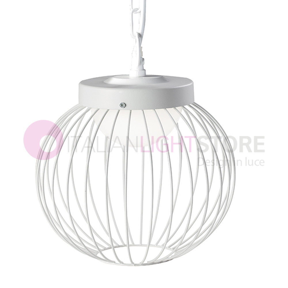 CAGE BIANCO Sospensione LED per Esterno Design Moderno